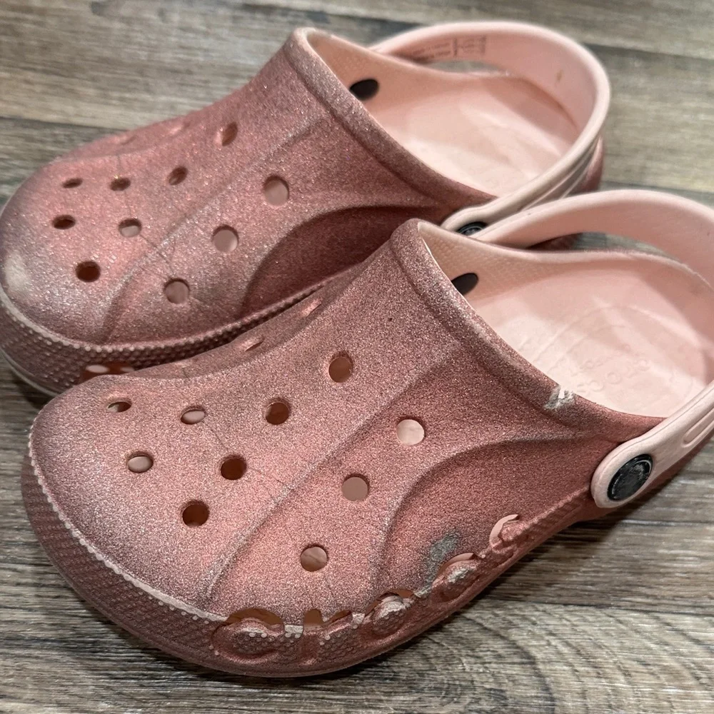 Pink J2 Sparkly Glitter Crocs